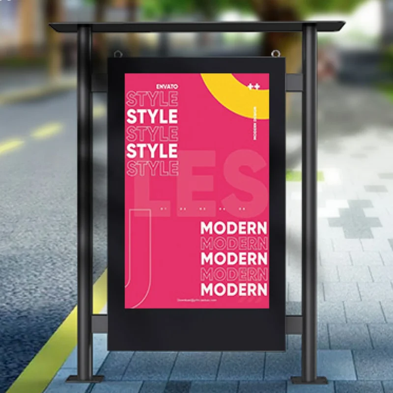 Outdoor Bus Station Ik10 Full Glass Digital Kiosk-BS203